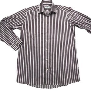 ETON Shirt Mens 16.5 - 34 Purple Long Sleeve Spread Collar Button-Up Cotton